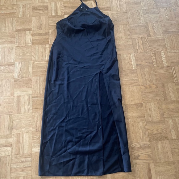 ASOS asymmetrical dress navy blue - Picture 1 of 4